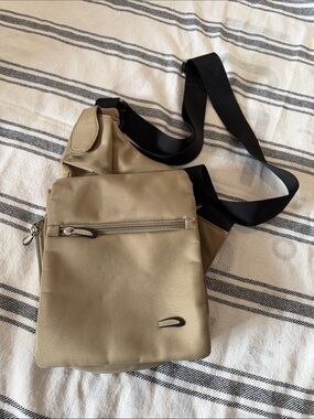 Travelon Tan Crossbody Sling Bag with Black Strap